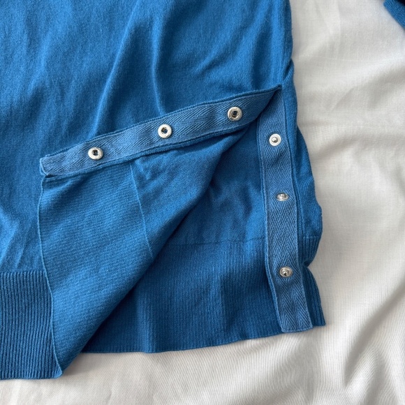 CASLON Women's Lightweight Long Sleeve Sweater Blue Size Small Snap Up Side Hem - Picture 5 of 13